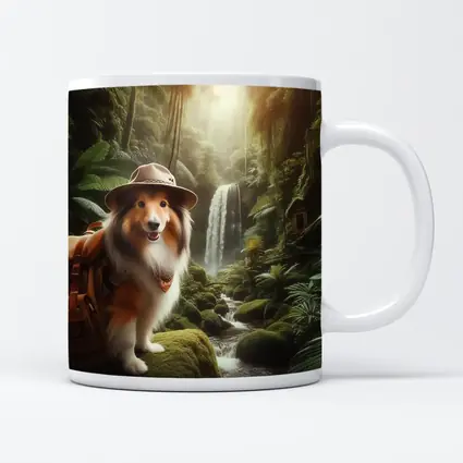 Shetland Sheepdog Explorer Jungle Waterfall Adventure
