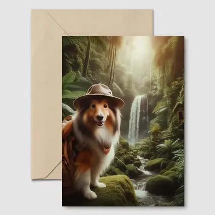 Shetland Sheepdog Explorer Jungle Waterfall Adventure