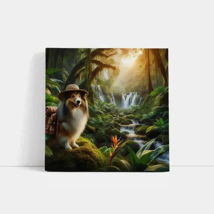 Shetland Sheepdog Explorer Jungle Waterfall Adventure