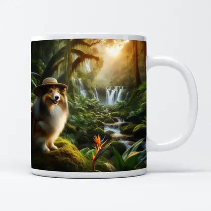 Shetland Sheepdog Explorer Jungle Waterfall Adventure