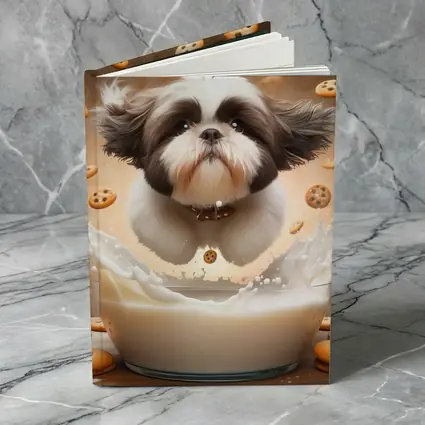 Shih Tzu Puppy Milk Splash Cookies Background