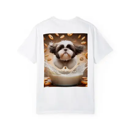 Shih Tzu Puppy Milk Splash Cookies Background