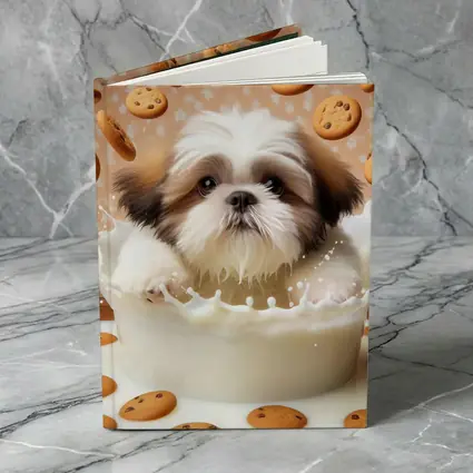 Shih Tzu Puppy Milk Splash Cookies Background