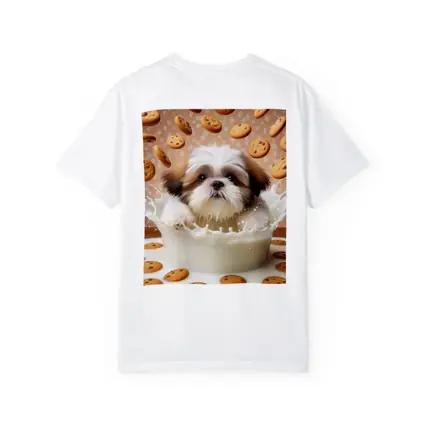 Shih Tzu Puppy Milk Splash Cookies Background