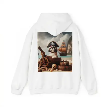 Shih Tzu Pirate Dog on Tropical Beach