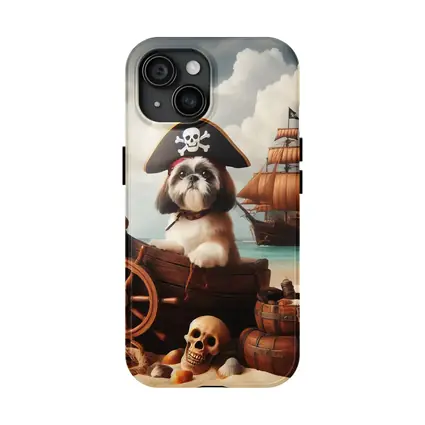 Shih Tzu Pirate Dog on Tropical Beach