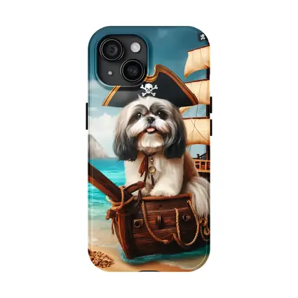 Shih Tzu Pirate Dog on Sailing Ship