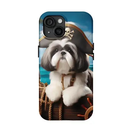 Shih Tzu Pirate Captain Ocean Ship Background