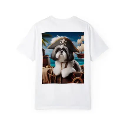 Shih Tzu Pirate Captain Ocean Ship Background