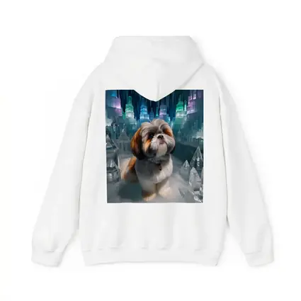 Shih Tzu Dog In Glowing Ice Crystal City