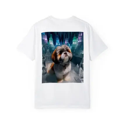 Shih Tzu Dog In Glowing Ice Crystal City