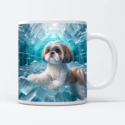 Shih Tzu Dog Inside Glowing Ice Cave