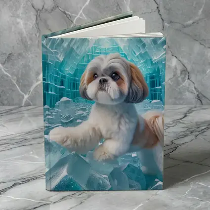 Shih Tzu Dog Inside Glowing Ice Cave