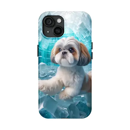 Shih Tzu Dog Inside Glowing Ice Cave