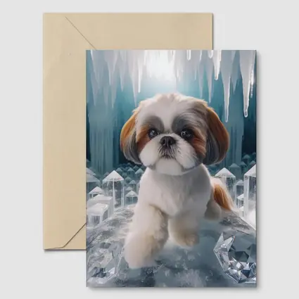 Shih Tzu Dog Ice Crystal Cave Art