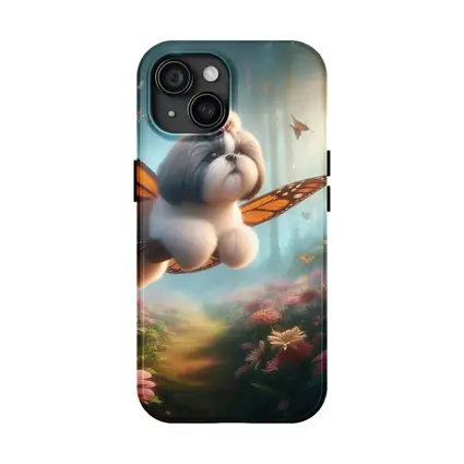 Shih Tzu Dog Butterfly Wings Fantasy Forest