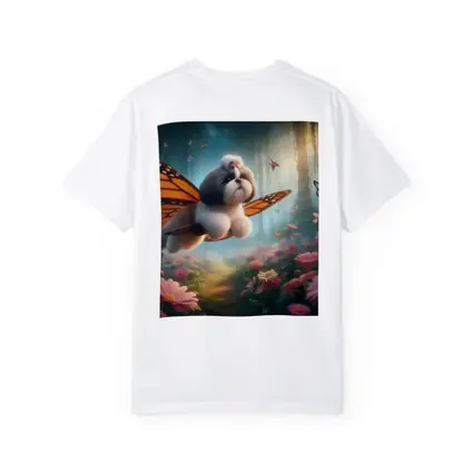 Shih Tzu Dog Butterfly Wings Fantasy Forest