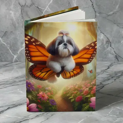 Shih Tzu Dog Butterfly Wings Fantasy Forest