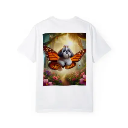 Shih Tzu Dog Butterfly Wings Fantasy Forest