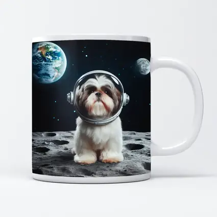 Shih Tzu Astronaut Dog On The Moon