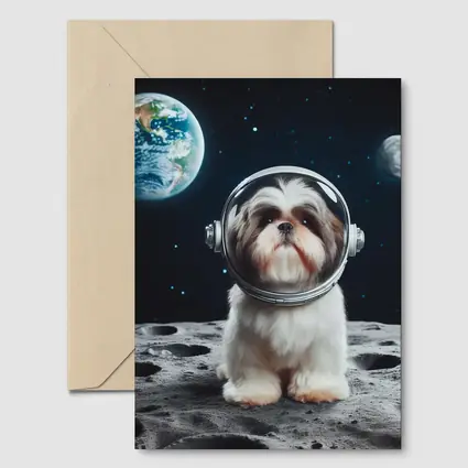Shih Tzu Astronaut Dog On The Moon