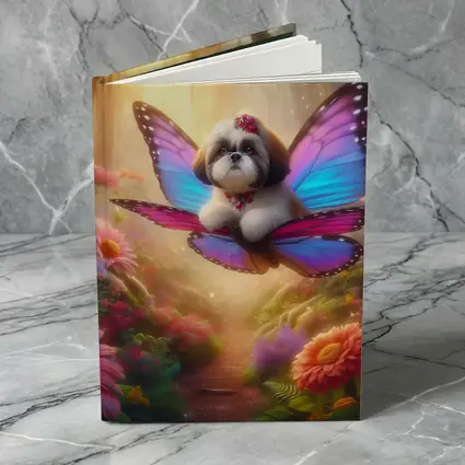 Shih Tzu Butterfly Wings Fantasy Floral Forest