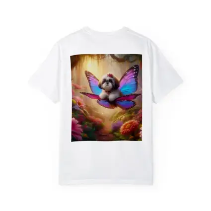 Shih Tzu Butterfly Wings Fantasy Floral Forest