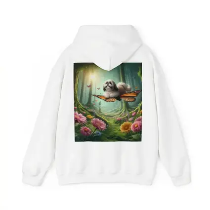 Shih Tzu Dog Flying Butterfly Wings Enchanted Forest