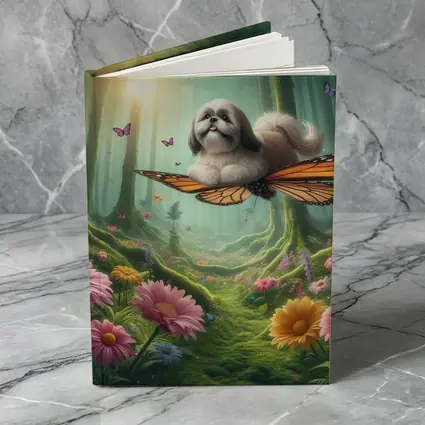 Shih Tzu Dog Flying Butterfly Wings Enchanted Forest