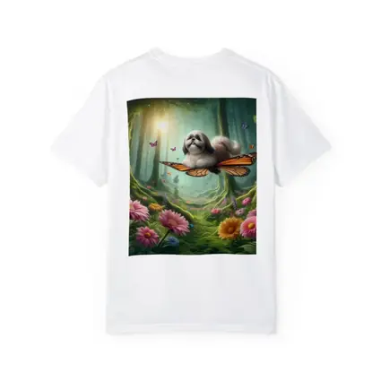 Shih Tzu Dog Flying Butterfly Wings Enchanted Forest