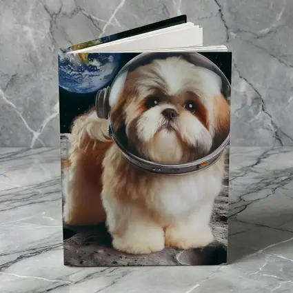Shih Tzu Astronaut Dog on the Moon