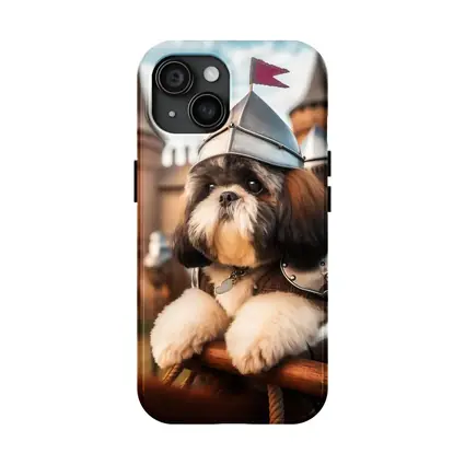 Shih Tzu Knight Armor Castle Medieval Scene