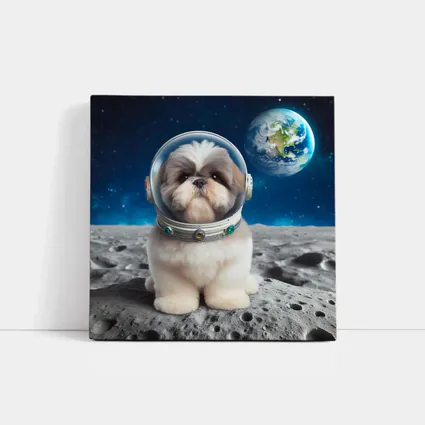 Shih Tzu Astronaut Dog On The Moon