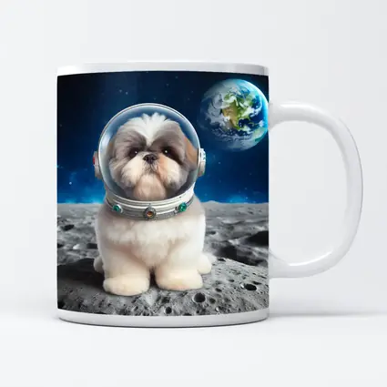 Shih Tzu Astronaut Dog On The Moon
