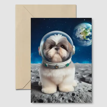 Shih Tzu Astronaut Dog On The Moon