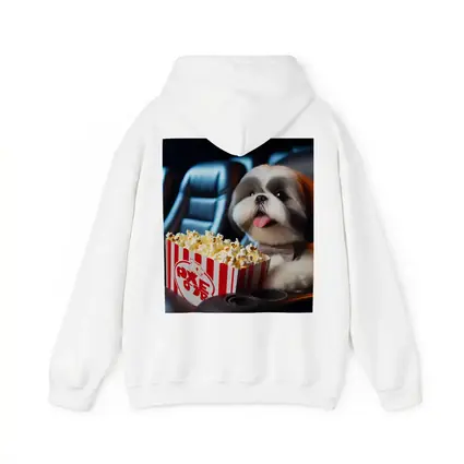 Shih Tzu Dog Watching Movie With Popcorn