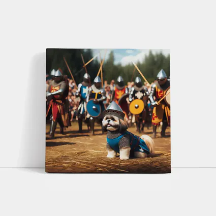 Shih Tzu Knight Medieval Battle Scene