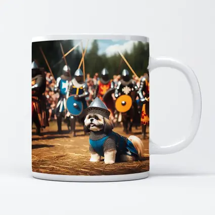 Shih Tzu Knight Medieval Battle Scene