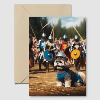 Shih Tzu Knight Medieval Battle Scene