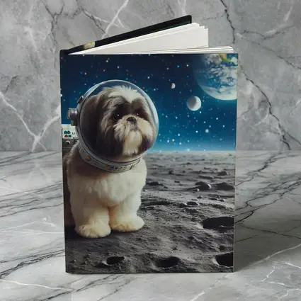 Shih Tzu Astronaut Dog on Moon Space