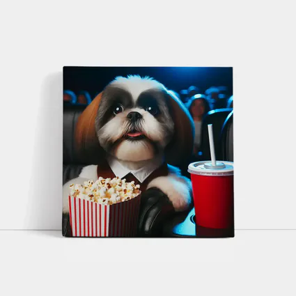 Shih Tzu Watching Movie At Cinema