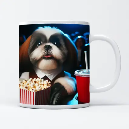Shih Tzu Watching Movie At Cinema