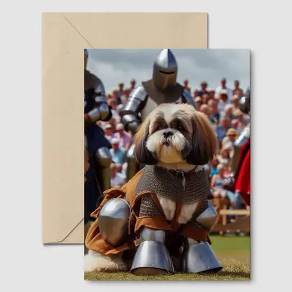 Shih Tzu Knight Medieval Armor Tournament Scene