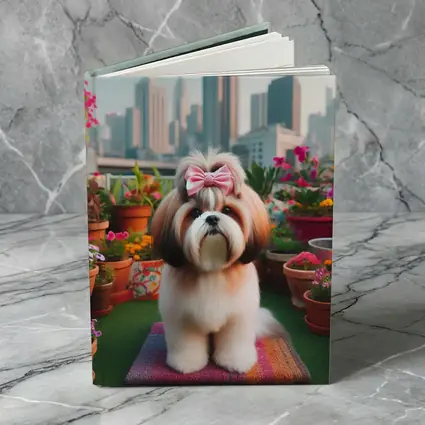Shih Tzu Dog City Rooftop Flower Garden