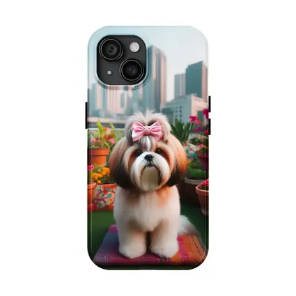 Shih Tzu Dog City Rooftop Flower Garden