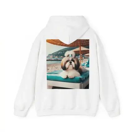 Shih Tzu Relaxing On Beach Lounge Chair