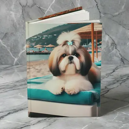 Shih Tzu Relaxing On Beach Lounge Chair