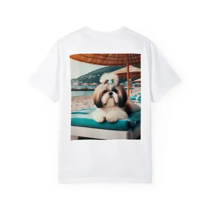Shih Tzu Relaxing On Beach Lounge Chair