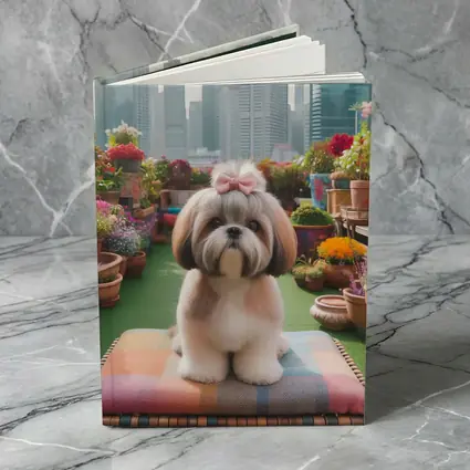 Shih Tzu Dog Rooftop Garden City Background
