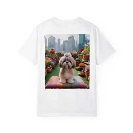Shih Tzu Dog Rooftop Garden City Background
